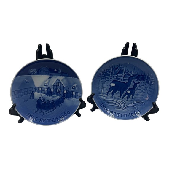 Kjobenhavn B&G Denmark A Skoven For Jul Arrival Of Christmas Guest Holiday Plate - Picture 1 of 8